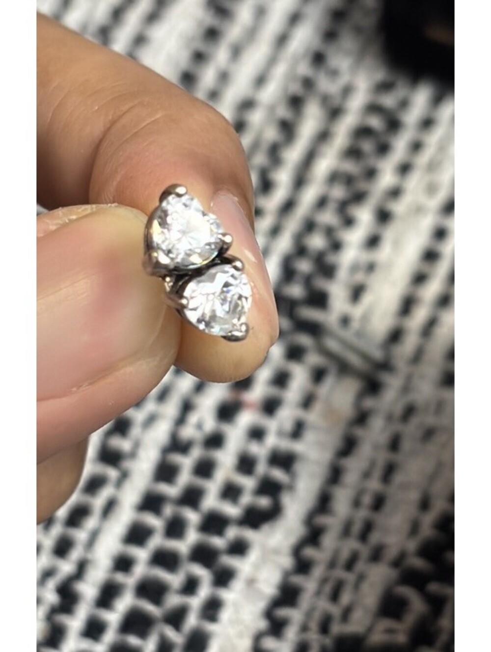 925 Sterling Silver Heart Stud Earrings w/ CZ Diamonds – Elegant Gift